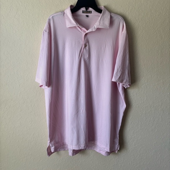 Peter Millar | Men's Pink Stripe Summer Comfort Golf Outdoor Polo Shirt Size XL - Picture 1 of 6